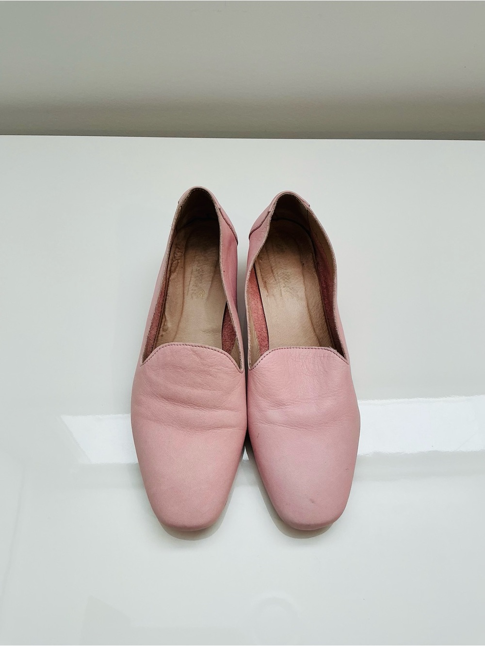 L'INTERVALLE Dusty Pink Leather Slip-On Flats